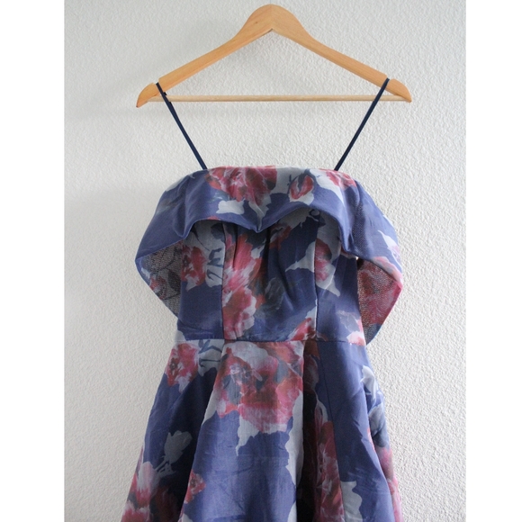 Ava Seraphina Navy Floral Off-the-Shoulder Dress - Picture 6 of 10